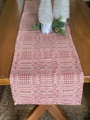 ABIGAIL'S WEAVE RED/GREEN/LINEN LONG RUNNER